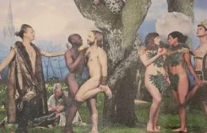 Iglesia muestra pintura que reemplaza a Adán y Eva con pareja gay en Suecia
