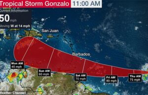 Tormenta Gonzalo sigue avanzando hacia el oeste y no afectaría a RD