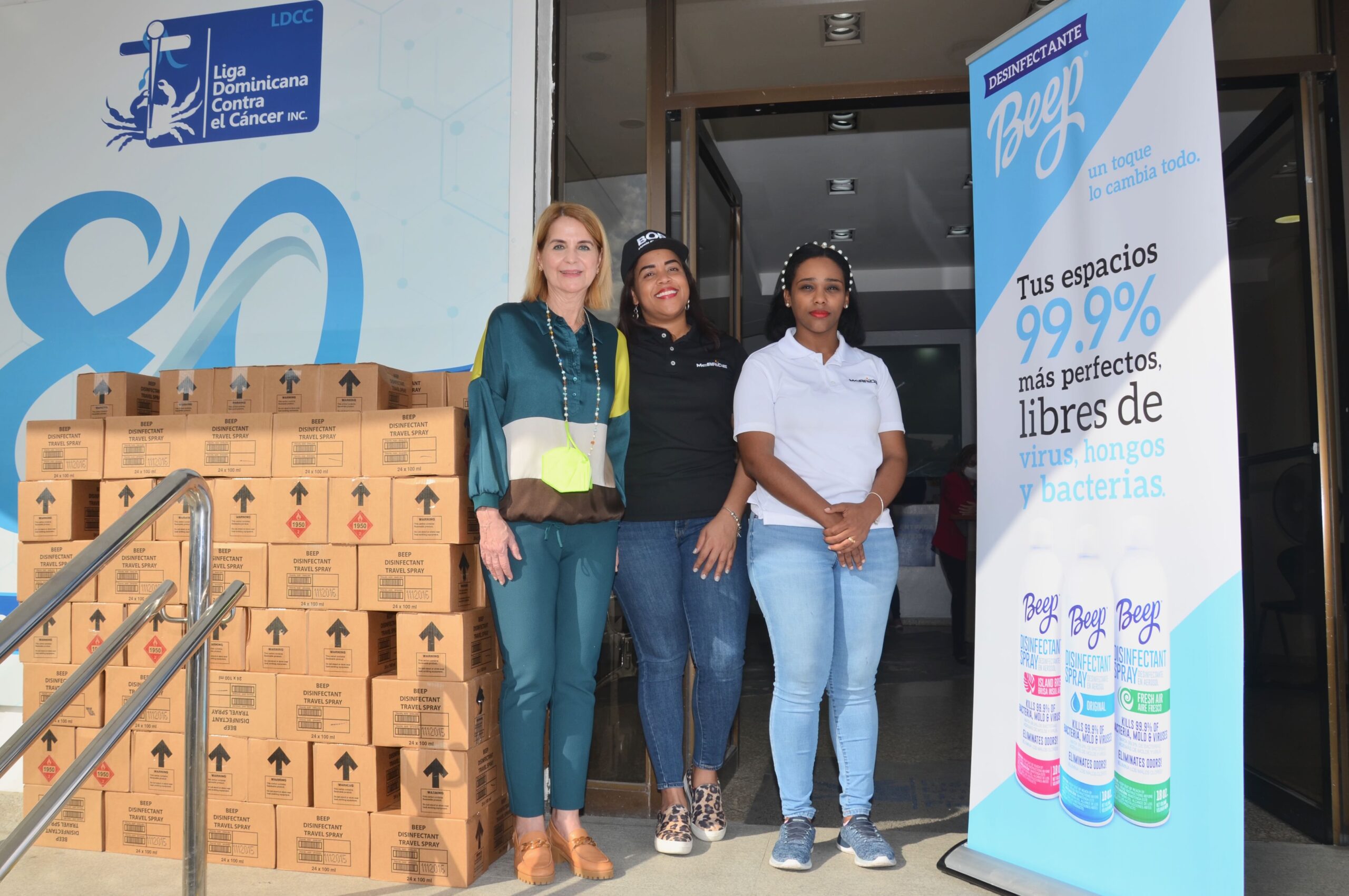 NDP Más de 26 mil desinfectantes en aerosol Beep son donados a instituciones médicas y fundaciones dominicanas
