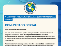 Iglesia aclara que no ha recibido exoneraciones vehiculares y desvincula su nombre de datos difundidos en televisión
