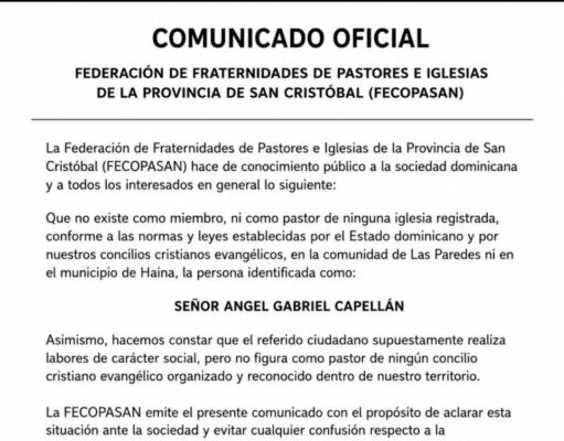 Pastores de San Cristóbal se desvinculan del Ministerio Restaurando Vidas
